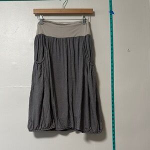 Garnet Hill Striped Smocked Bubble Skirt Knee-Length